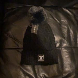 Chanel puff ball beanie